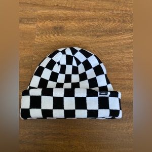 Black and White Checkerboard Vans Beanie